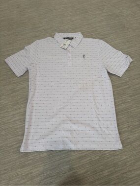 Men's white patterned Spanish Bay polo